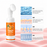 Turmeric Face Wash Foam with Brush – Brightening & Moisturizing Cleanser