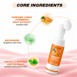 Turmeric Face Wash Foam with Brush – Brightening & Moisturizing Cleanser